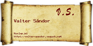Valter Sándor névjegykártya