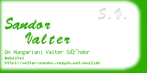 sandor valter business card